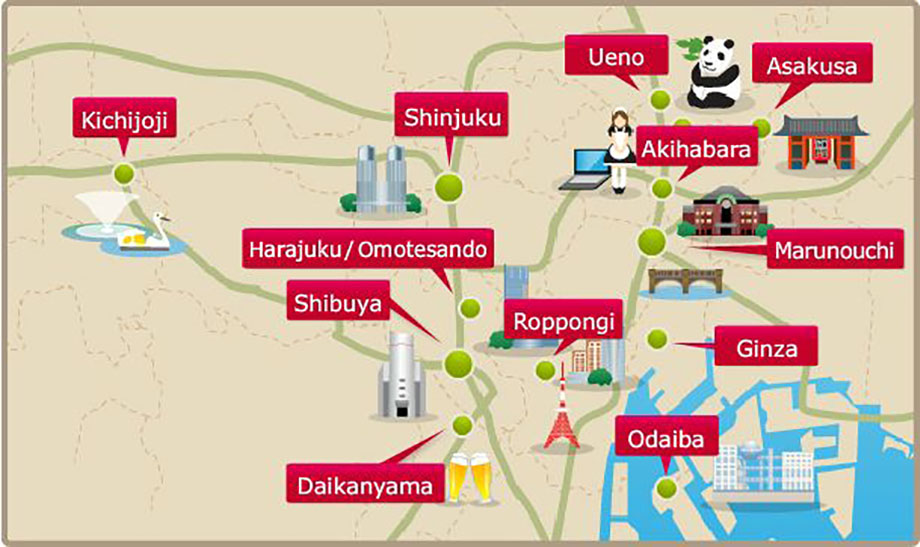 Mapa turistico Tokio 2020